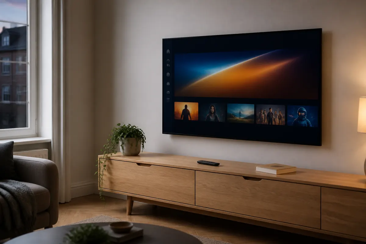 Living room TV ready for Honey Bee IPTV setup